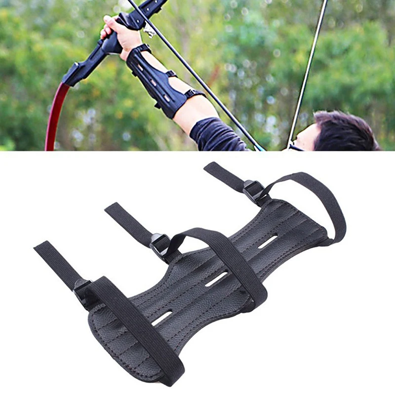 

Leather Archery Equipment Arm Guard 3 Straps Protection Forearm Safe Adjustable Bow Arrow Hunting Shooting Training Accessories