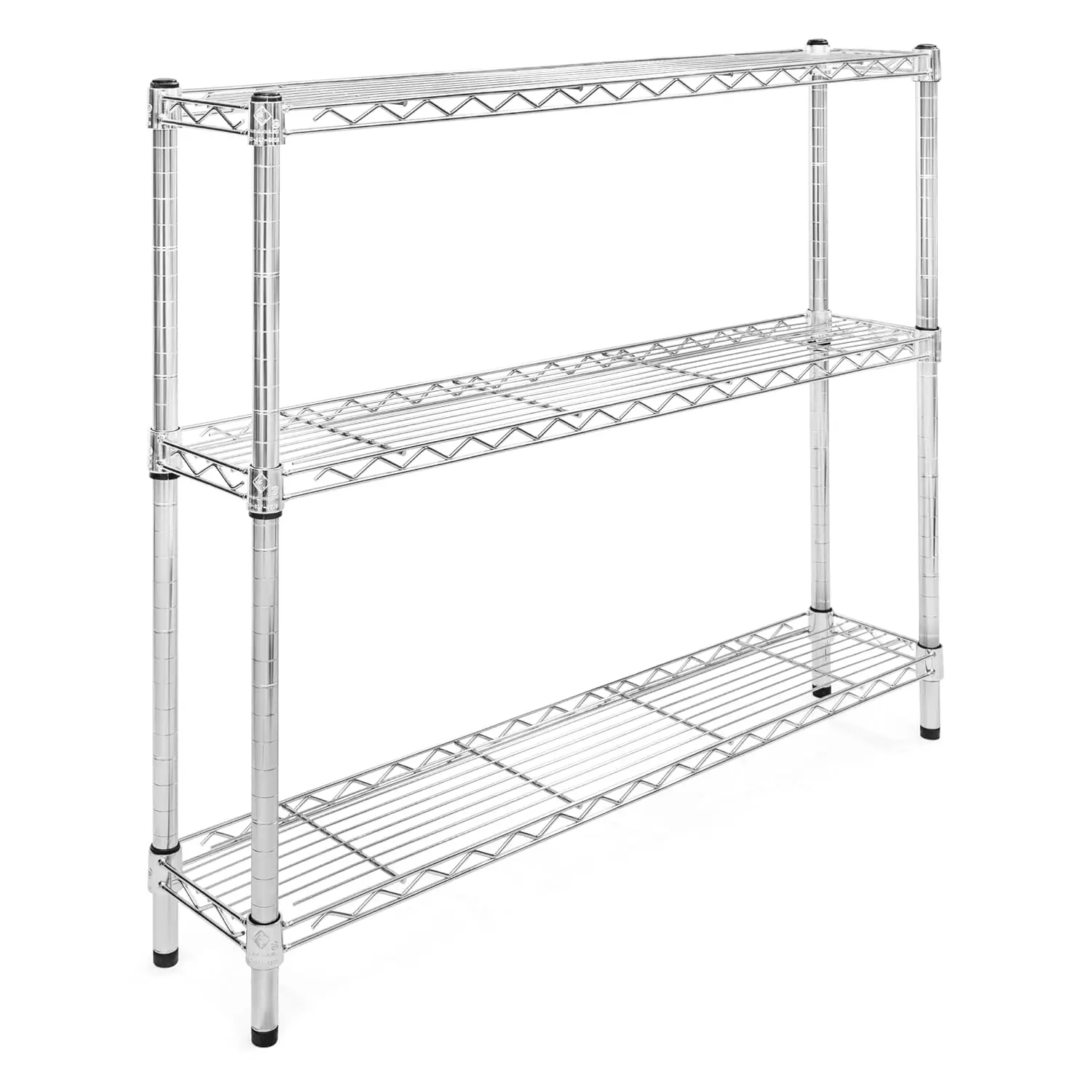Chrome Wire Shelving 3 Tier Storage Rack 8x42 Inch Industrial & Home Organizer, Customized