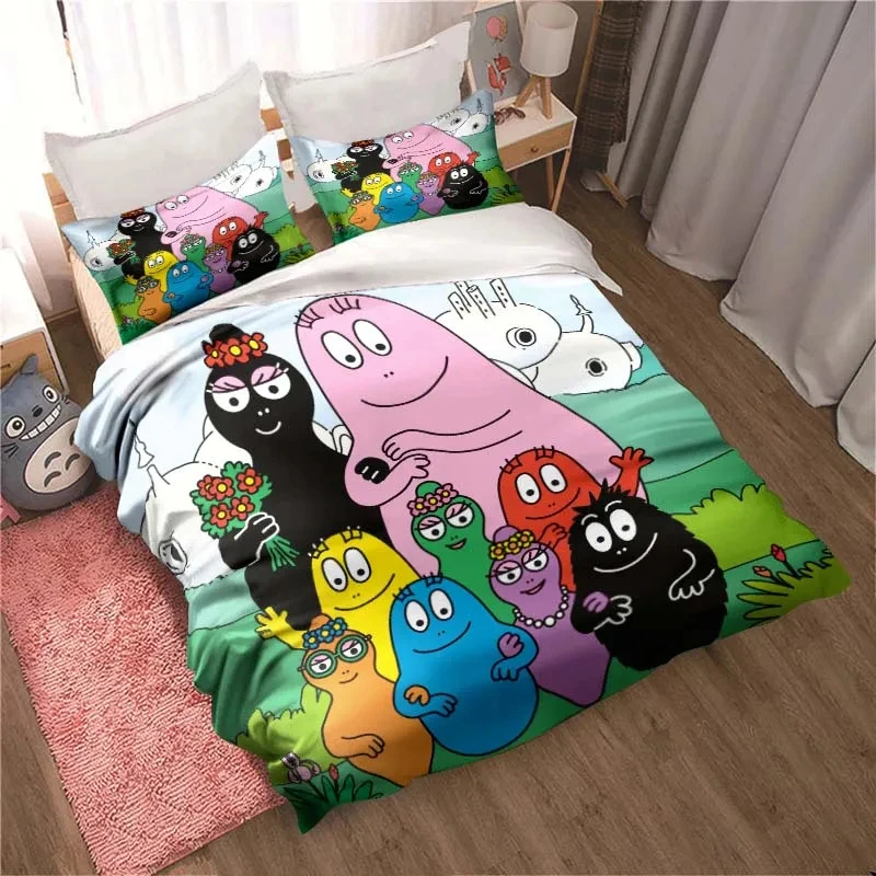 

Les Barbapapa Family Cartoon 3 Piece Bedding Set Twin Duvet Cover Set All Season Quilt Cover Bedding Set Twin Single Boys