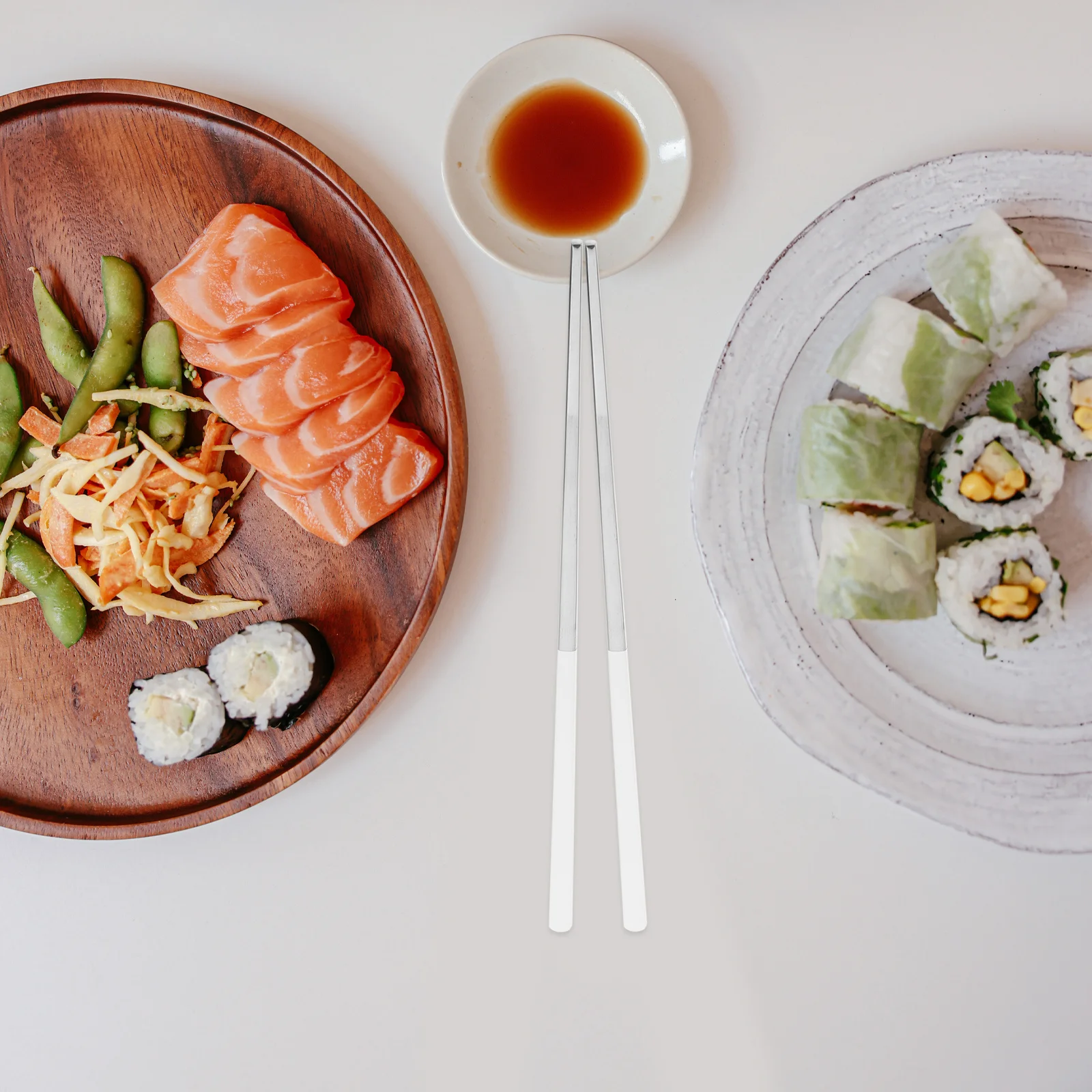 

Stainless Steel Chopsticks Non-Skid Reusable Metal Eating Utensils Lightweight Kitchen Tableware For Camping Travel Home