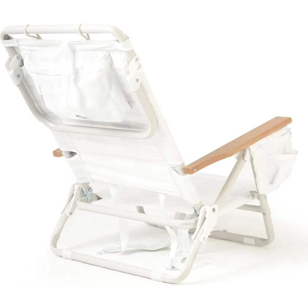 Free transportation, outdoor reclining backpack, beach chair, essential for vacation, antique white