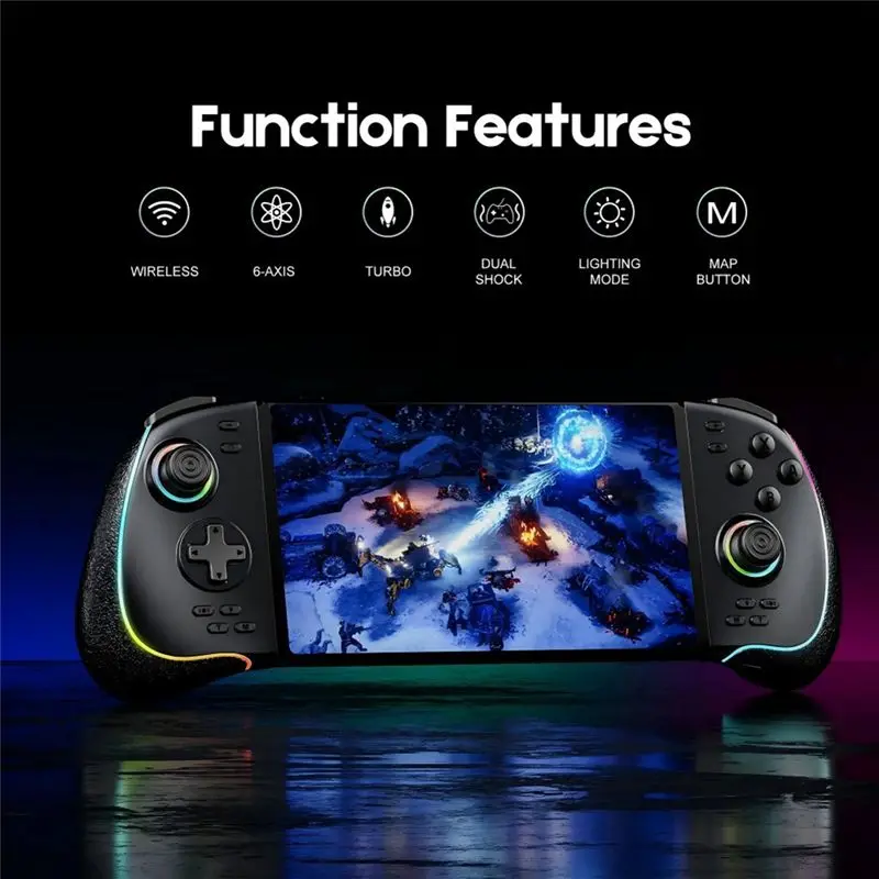 Y44A Programmable RGB Light Wireless Joy-Pad Game Controller for Switch OLED Lite 6-Axis Gyro Turbo Vibration