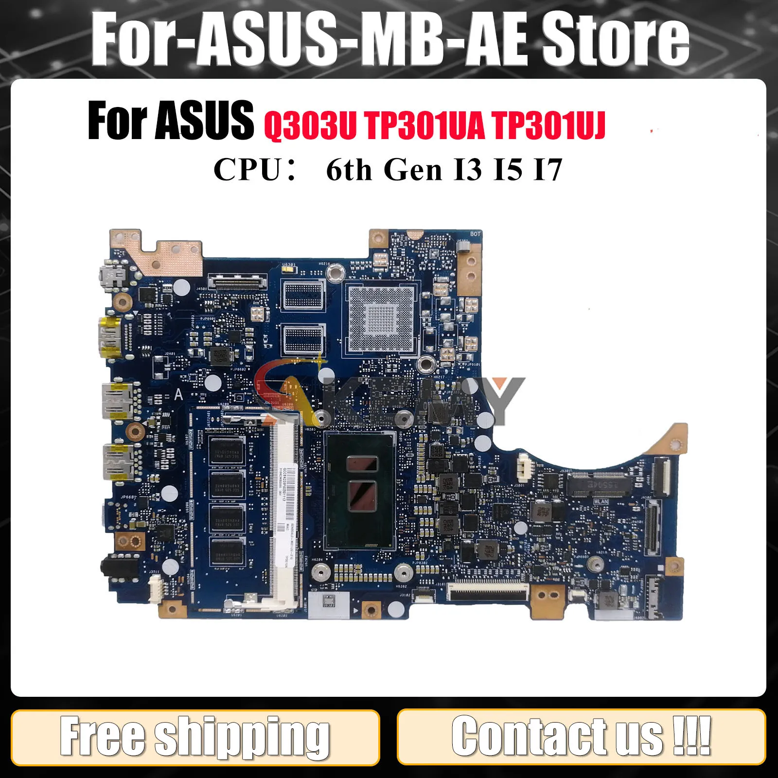 

Материнская плата TP301UA для ноутбука ASUS VivoBook Flip TP301UA Q303U TP301UJ TP301U с процессором I3 I5 I7 100% тест, ОК, быстрая доставка