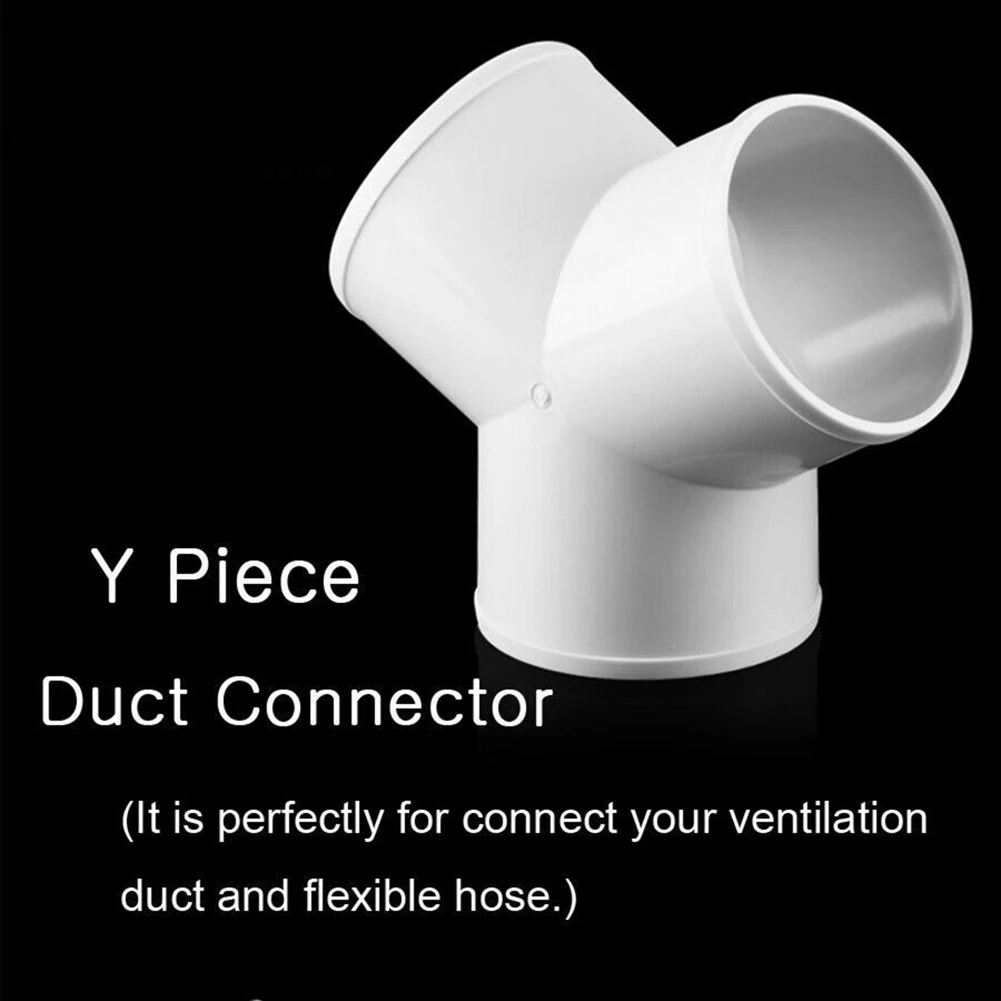4in Ducting T/Y Splitter Connector 3 Ways Splitter For Extractor Fan Ventilation Duct Pipe Tube ABS Exhaust Pipe Fittings