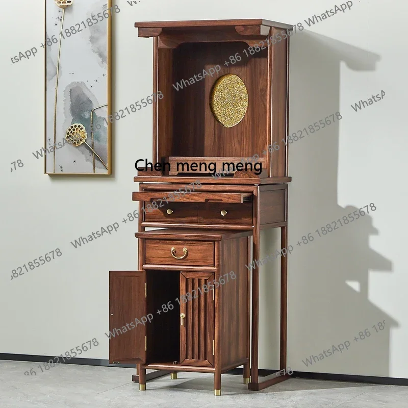 Armário budista, conjunto de mesa de três peças, armário God of Wealth, oferecendo mesa para uso doméstico, armário Shentai, estilo chinês H