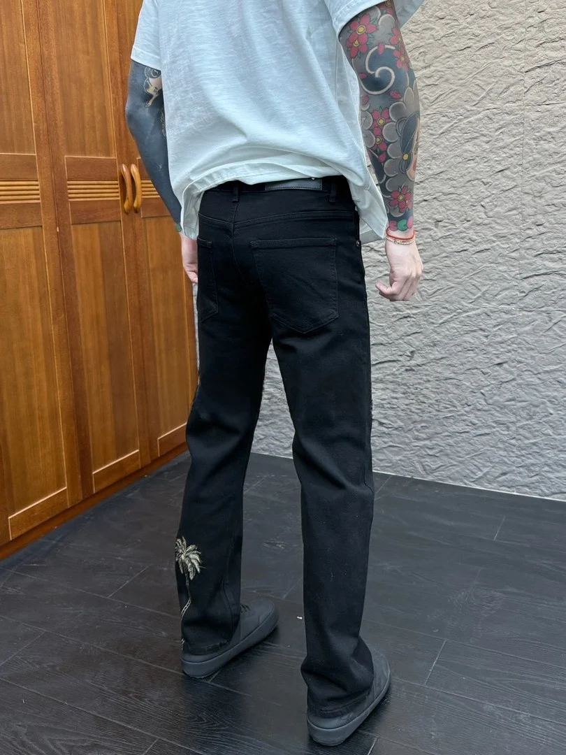 

Spring 2026 Men's Slim Fit Straight Leg Embroidered Heavy Du Denim Jeans Faionable Casual Trousers hine Waed