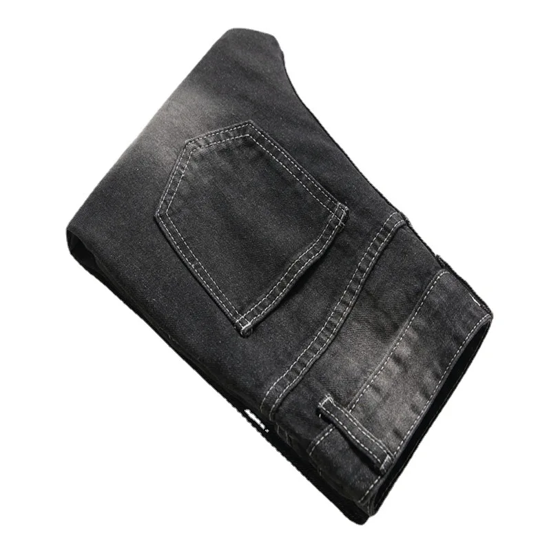Denims เด็กกางเกงยีนส์กางเกงตรง Ripped Hole กลางเอวล้าง Distressed กระเป๋า Streetwear 2025 เด็กใหญ่กางเกง