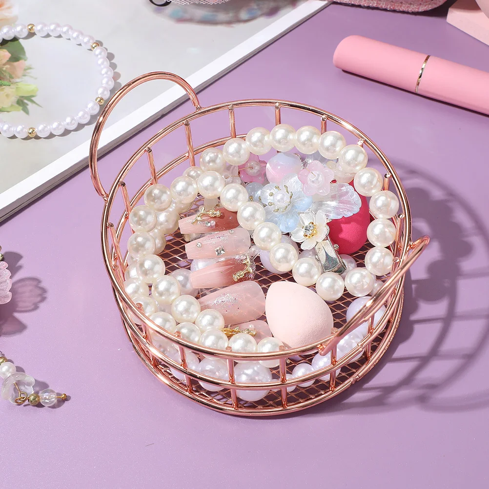 

3Pcs Wire Storage Basket Round Metal Mesh Organizer Multipurpose Desktop Office Storage Bin for Cosmetics Snacks Documents