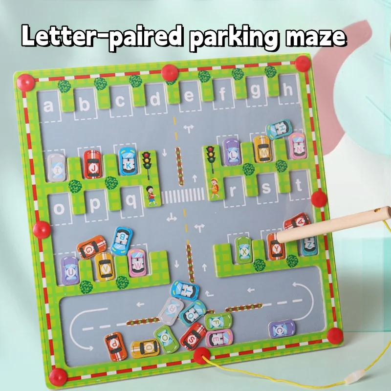

Лабиринт с надписью «парктроник» для раннего развития, Магнитные деревянные игрушки, дидактические игры от 4 до 6 лет, стимуляция ручки