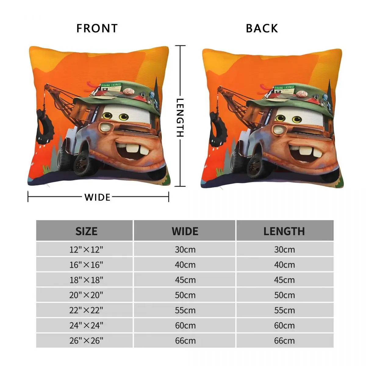 Mater Smile Lightning McQueen Cars Pillowcase Printed Fabric Cushion Cover Decorative Pillow Case Cover Seat Square 45X45cm image 2