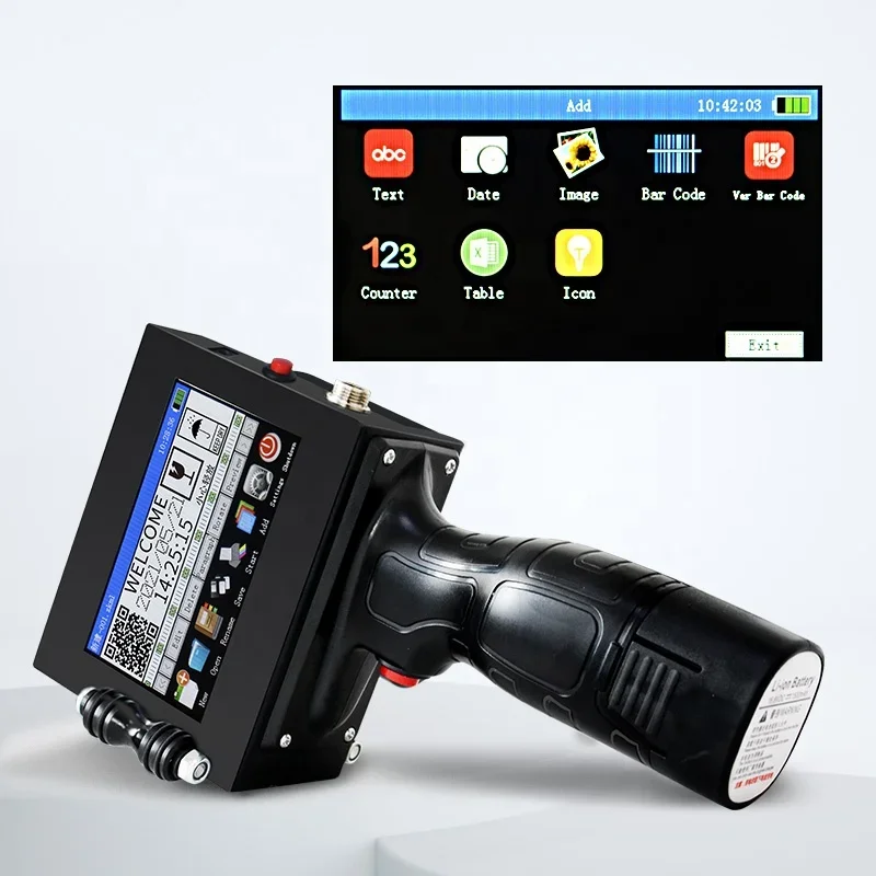 Date Coder Printer Handheld Logo Machine Printing Inkjet Printer for Industrial