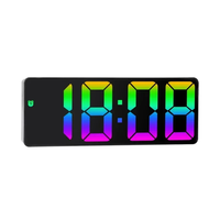 Acrylic Digital Alarm Clock Voice Control Colorful Font Night  Table Clock Snooze 12/24H Electronic  Clocks