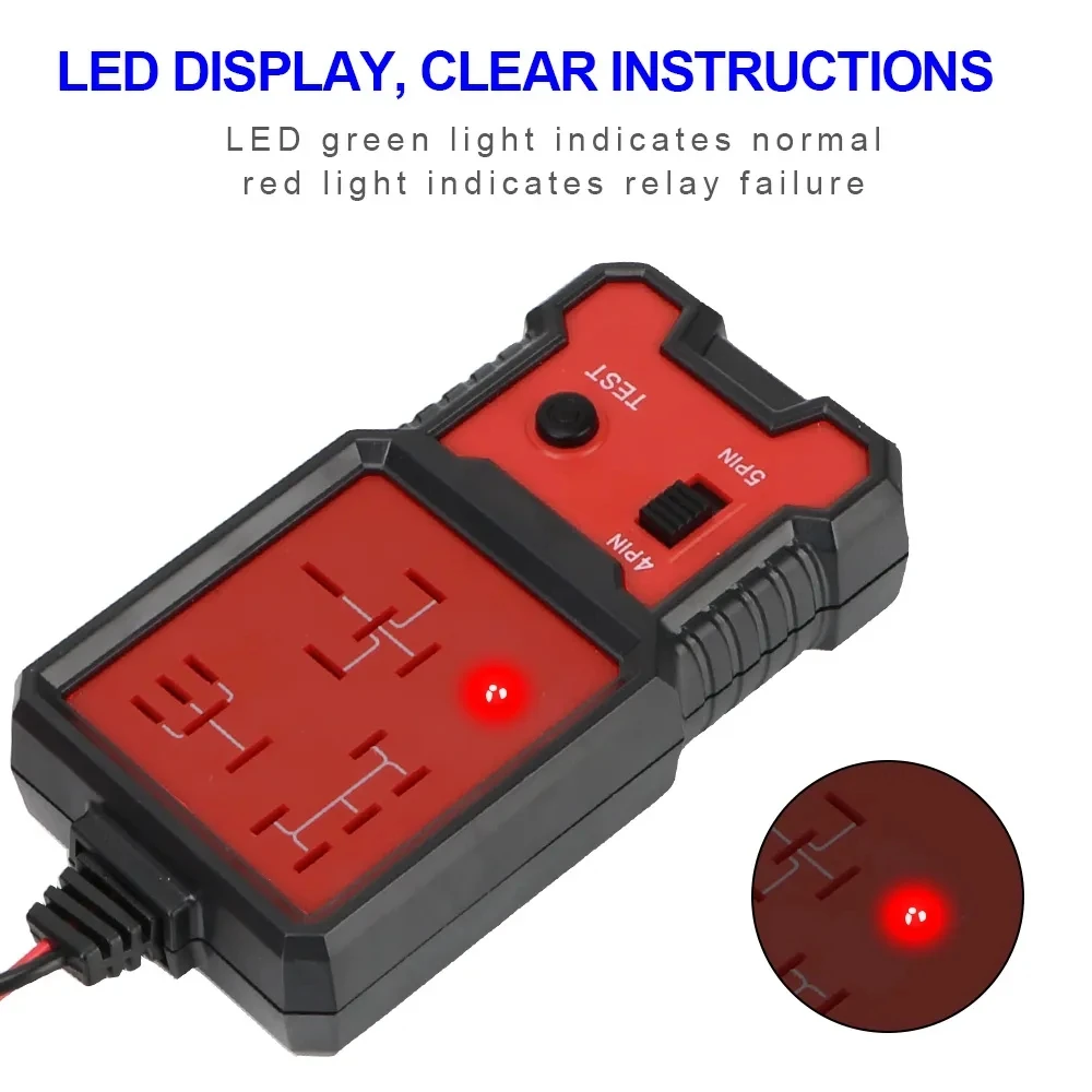 Automobile Relay Battery Checker Diagnostic LED Light Detector Meter Automobile LED Indicator Car Test Checker Tool Detector