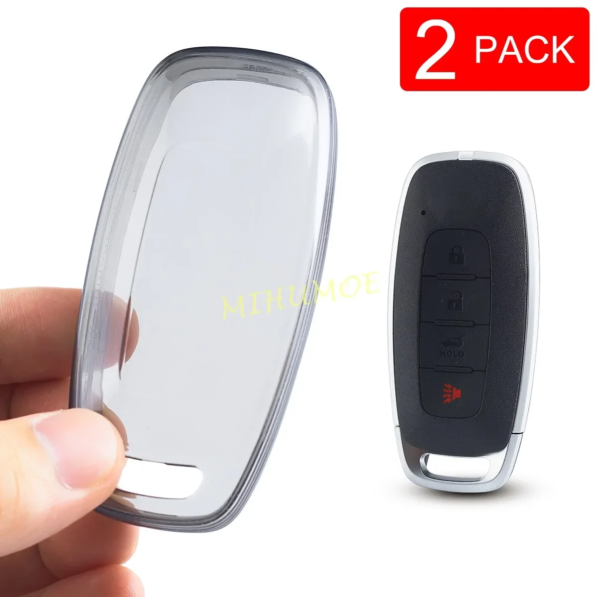 Voor Nissan Kicks Pathfinder Rogue X-Trail Qashqai (J12) Ariya Juke Zwart Transparant Autosleutelzakje Case Cover sleutelhanger Protector