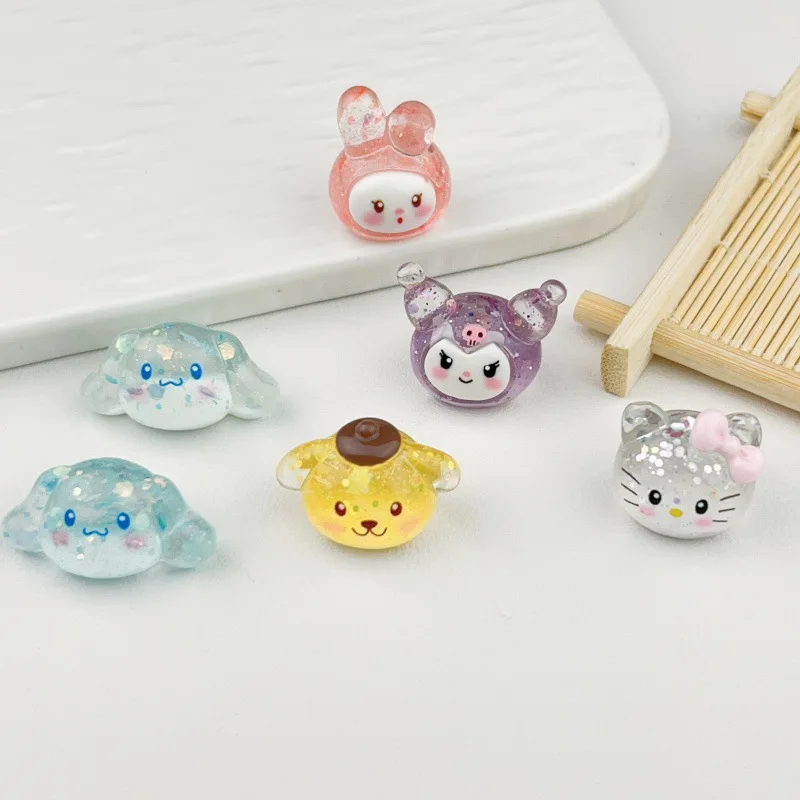 Miniso 漫画 DIY 樹脂アクセサリー発光三次元脂肪ヘッドサンリオクリーム接着剤手作りヘアピンペンダント飾り