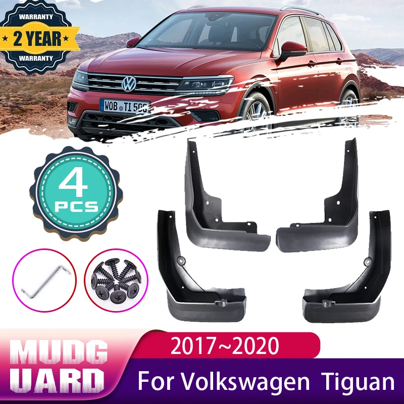 4 PCS Car Mud Flaps  For Volkswagen VW Tiguan 5N 2017 2018 2019 2020 MK2 Mudguard Splash Guards Fender Mudflaps Auto Accessories