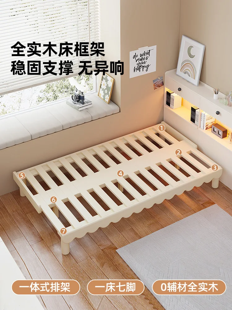 フレンチクリーム風無垢材ソファベッド、格納式ダブル小さなアパート、折りたたみ式、スペースをとらないソファベッド