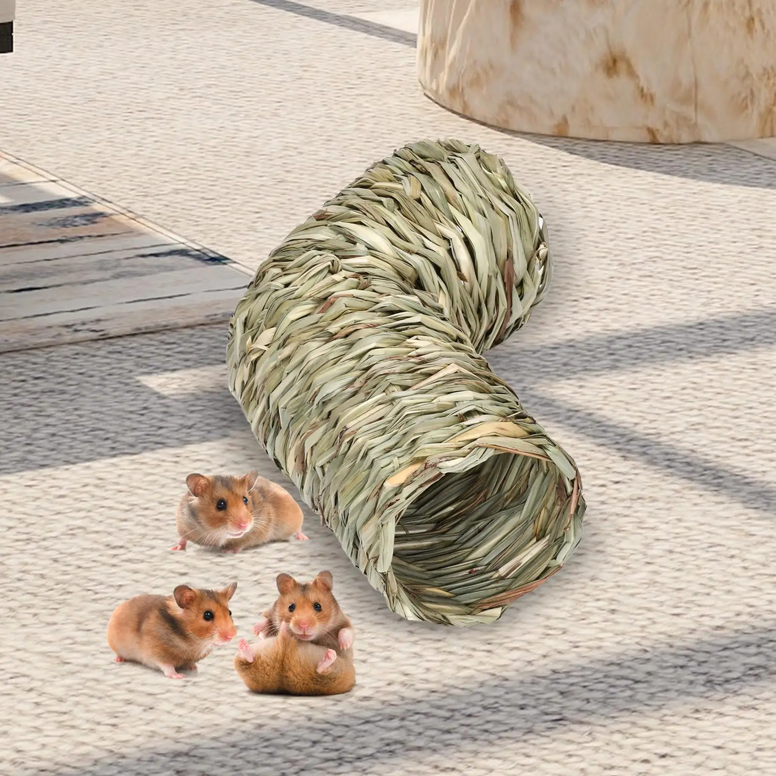 Hamster Grass Tunnel Toy Bunny Toy Lightweight Rabbit Tunnel Tube Nest for Ferrets Small Animals Hedgehog Chinchilla Gerbils