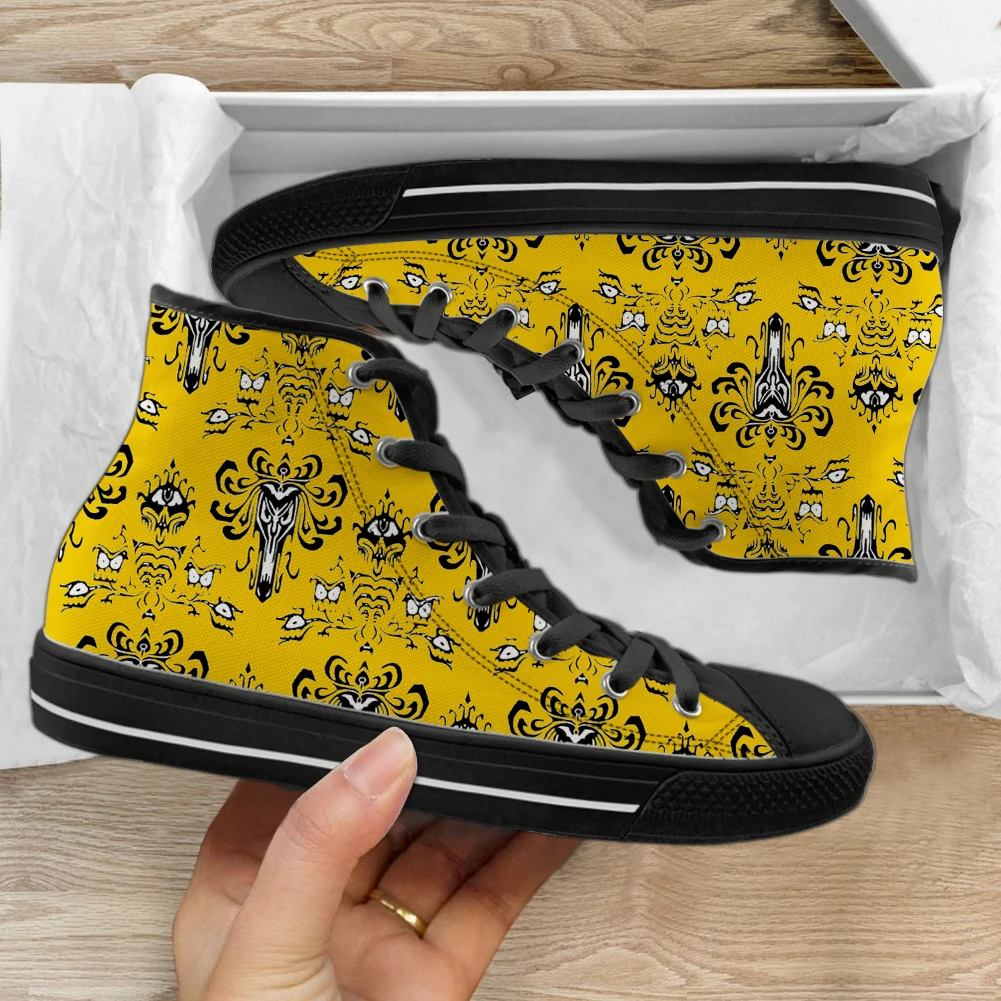 Spookachtig Herenhuis Casual Stoffen Schoenen Zwarte Zool Hoge Top Comfortabel Ademend 3d Print Mannen Vrouwen Otudoor Sneakers