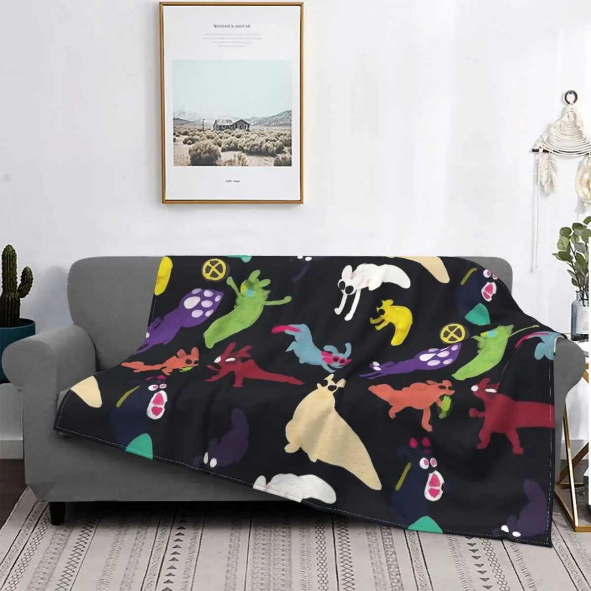 Rain World Slugcats Pattern Game Blanket Flannel Autumn/Winter Portable Soft Throw Blankets for Home Bedroom Bedspreads