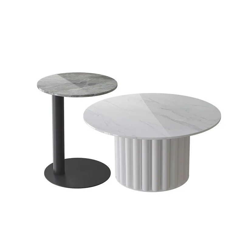 # Stolik kawowy z kamienia spiekanego, metalowa rama, nowoczesny design w stylu nordyckim, do małego mieszkania, meble do salonu, ekologiczny, łatwy montaż.