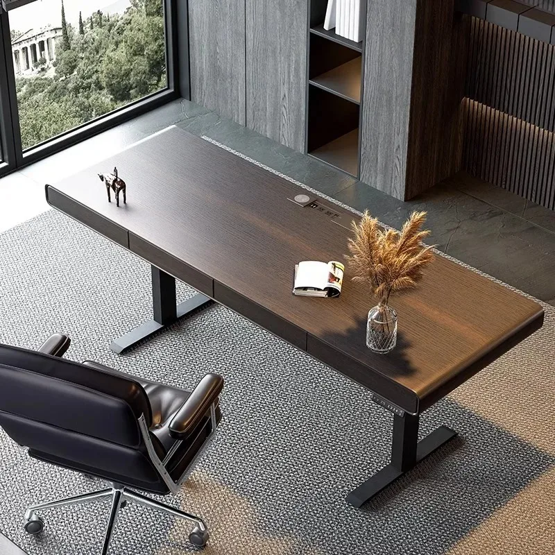 Intelligent electric lifting desk Italian minimalist modern minimalist dual motor study home computer work desk