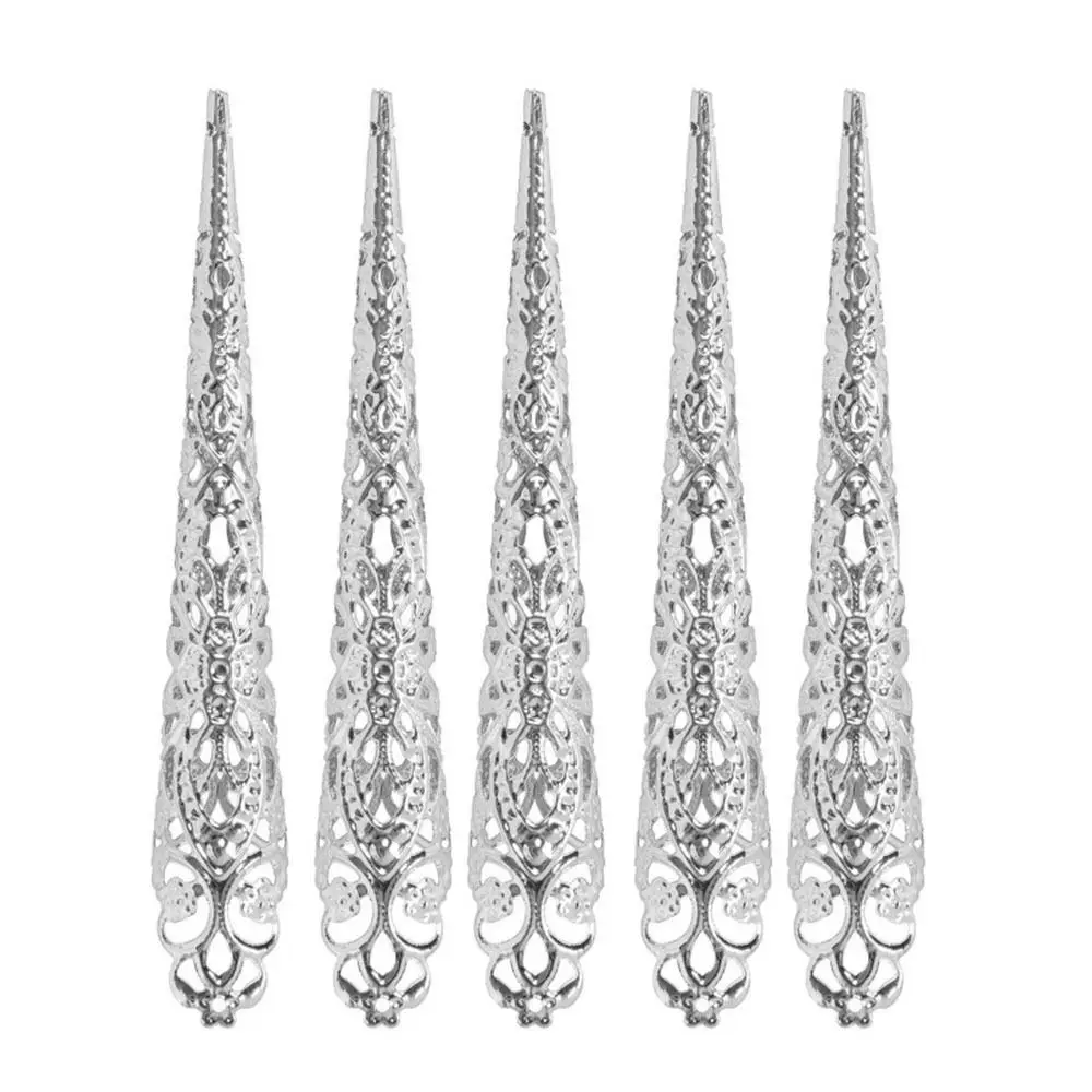 5Pcs Exquisite Belly Dance Golden Dance Prop Dance False Nail  Jewelry False Nail