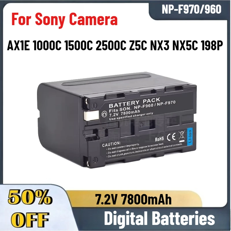 

Высококачественные цифровые аккумуляторы 7.2V 7800mAh NP-F970/960 для камер Sony AX1E 1000C 1500C 2500C Z5C NX3 NX5C 198P