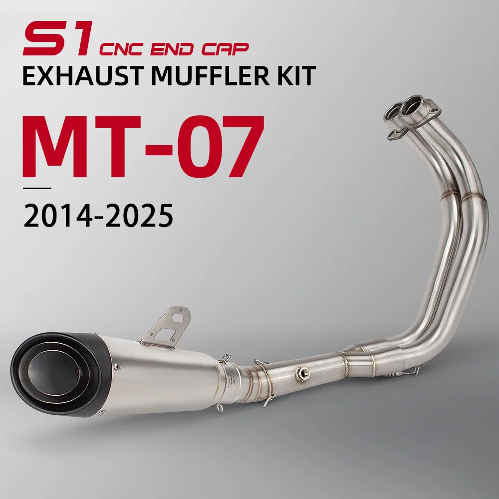 R7 exhaust header pipe escape manifold kit For Yamaha R7 MT07 FZ07 XSR700 2014-2026 momtrcycle Exhaust System Project S1 Muffler