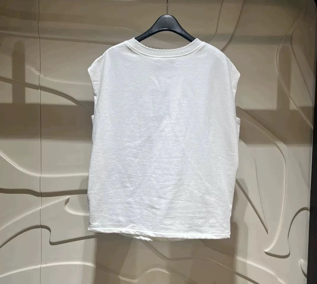 เสื้อยืดผ้าฝ้ายทรงหลวมพิมพ์ลาย LNVN ตกแต่งด้วยลูกปัดเย็บมือ สำหรับผู้หญิง สไตล์ลำลอง แฟชั่นฤดูร้อน เหมาะสำหรับใส่ไปทำงาน