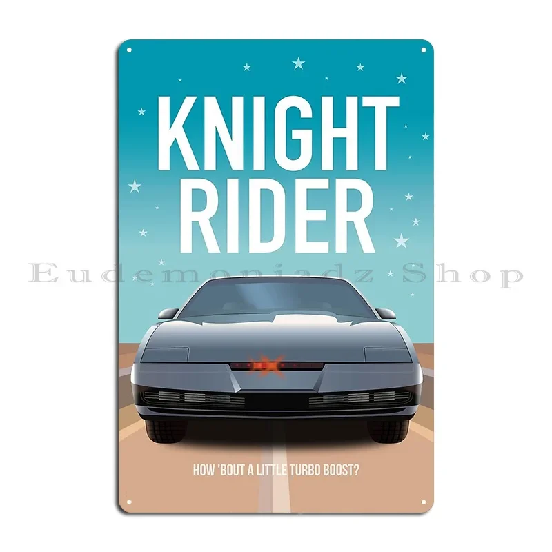 Póster de la serie de televisión Knight Rider, letrero de Metal con impresión oxidada, decoración de pared personalizada, cartel de estaño para Club