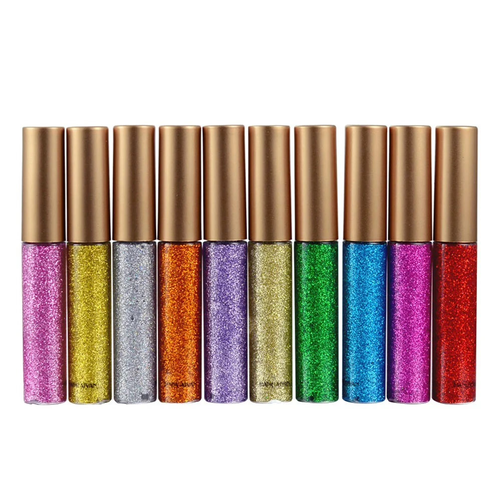 

10pcs Waterproof Eyeliner Glitter Shimmer Pigmented Sparkling Metallic Liquid Glitters Eyeliner liquid eyeliner