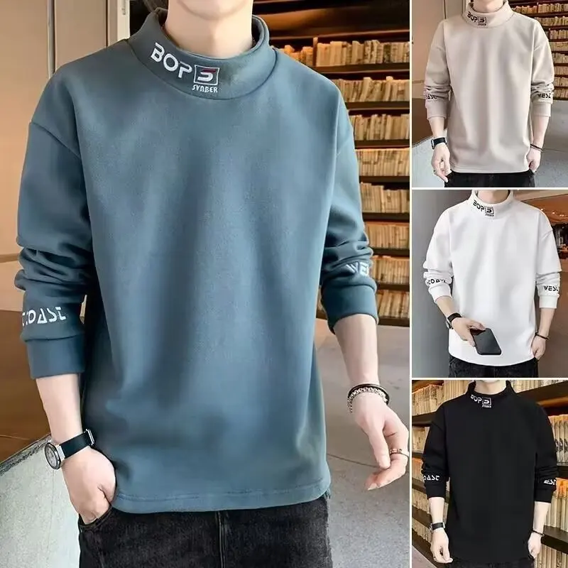 

Trendy Men's Fce Lined Thiened Hoodie Casual Sle f High Collar Long Sve Sweatirt for Autumn Winter Comfortable...