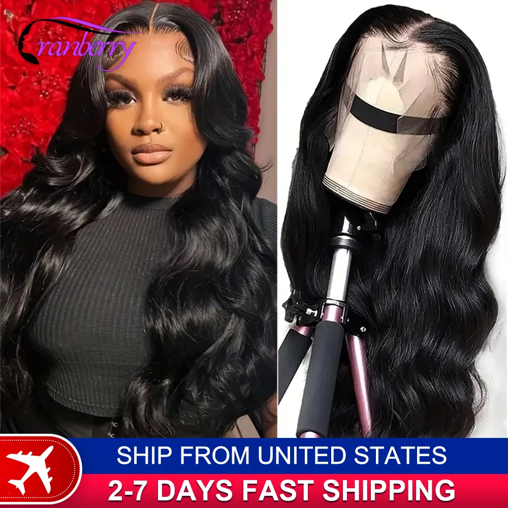 Human Hair Lace Wigs Remy Brazilian Transparent Body Wave 13x4 Lace Frontal Wig 180% Density Cranberry Hair 13x4 Lace Front Wig