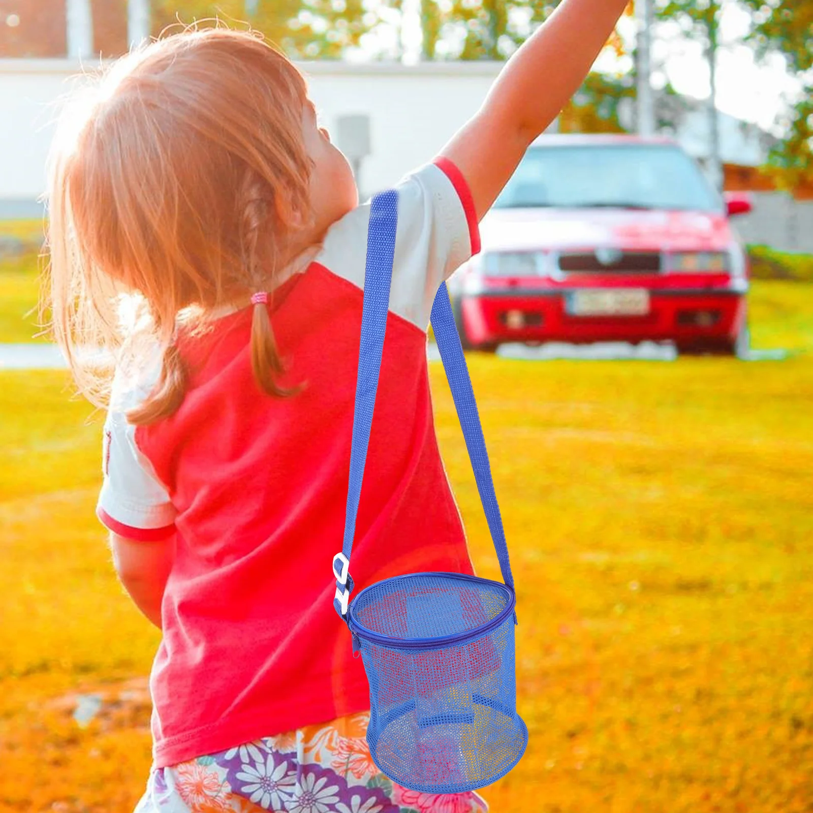 2 قطعة حقيبة شاطئ شبكية للأطفال المحمولة الشاطئ المنظم حامل الرمل أكسفورد القماش الحقيبة الاطفال تخزين قذيفة جمع كبيرة