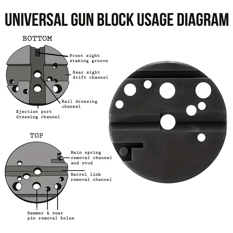 Round repair base block polymer Gunsmithing Bench Block M1911 AR15