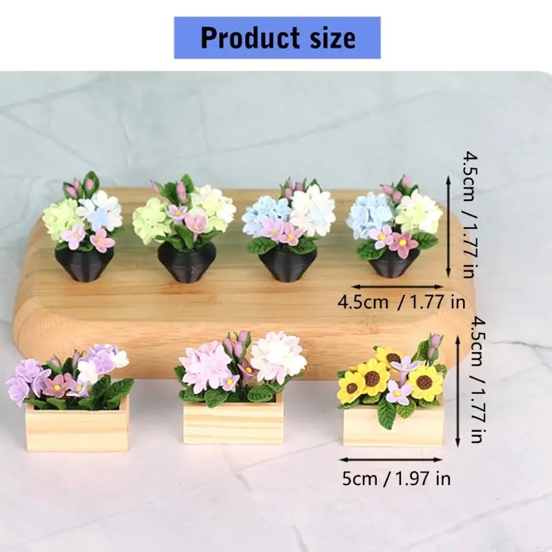 1/12 estatueta modelo flor vaso miniatura para casa boneca, acessórios exibição cena, adereços