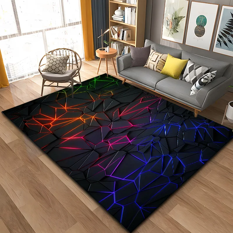 3D Abstract Geometric Optical Area Rug Carpet Rug for Living Room Bedroom Sofa Doormat Kitchen Decoration, alfombras  mat