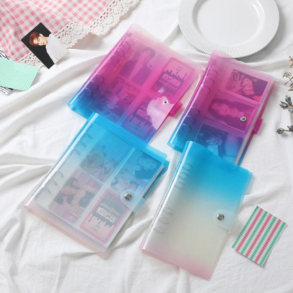 

Sharkbang Rainbow Glittering & Transparent 3 Inch Binder Photo Album A6/A5 DIY Binder Cover Photo Card Holder De Photos