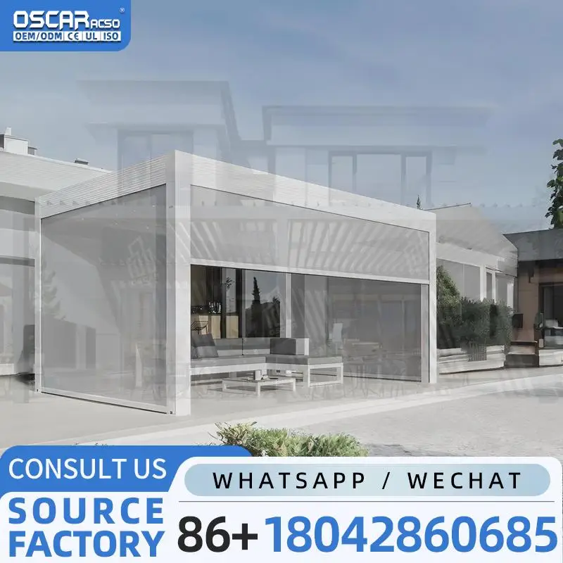 

Наружные алюминиевые электрические водонепроницаемые жалюзи, отдельно стоящая крыша для сада, балкона, беседки, современная беседка в европейских сценариях p