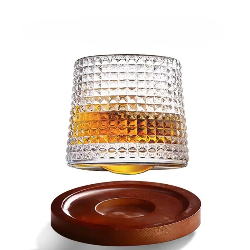 Creative Rotating Tumbler Beer Wine Glass Bar Whiskey Western Wine Glass Thickened Glass Water Mug Home Restaurant Juice Cups