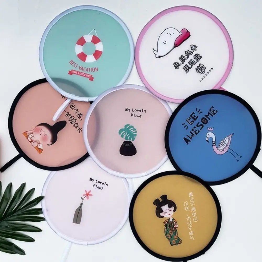 

Portable Collapsible Fans Summer Fan for Beach Lawn Hand Fan Kid Outdoor Folding Fans Flying Disk Creative Party Favors Gift