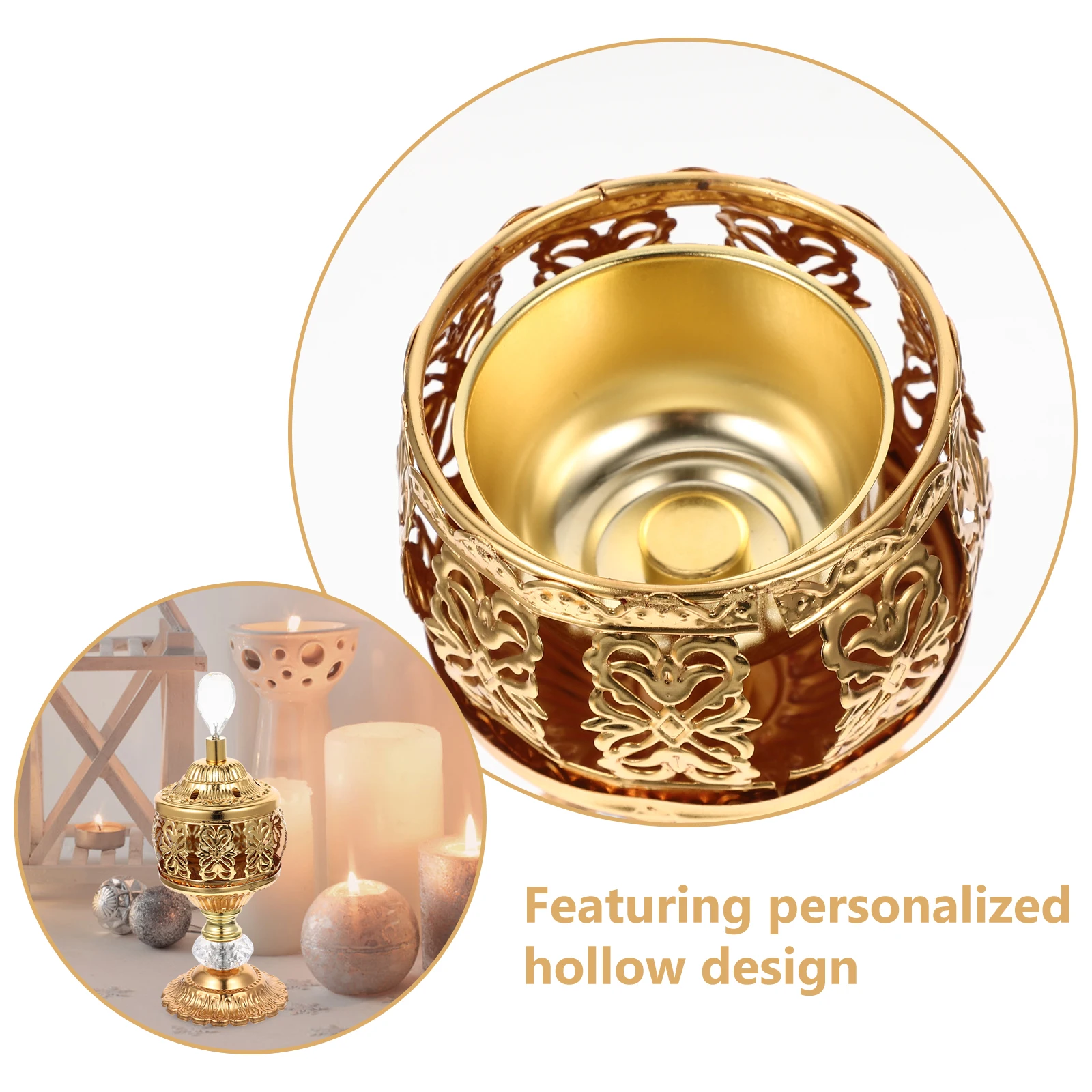 

Incense Burner Stand Sturdy Holder Hollow Tealight Container Dining Table Personalized Vintage Decor Metal Stylish