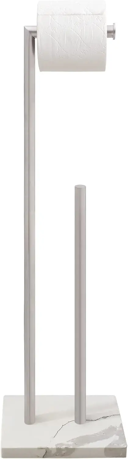 

Free Standing Toilet Paper Holder Stand with Reserve, Heavy Weighted Marble Base Design, Bathroom Stands Tissue Rolls Holder, 30