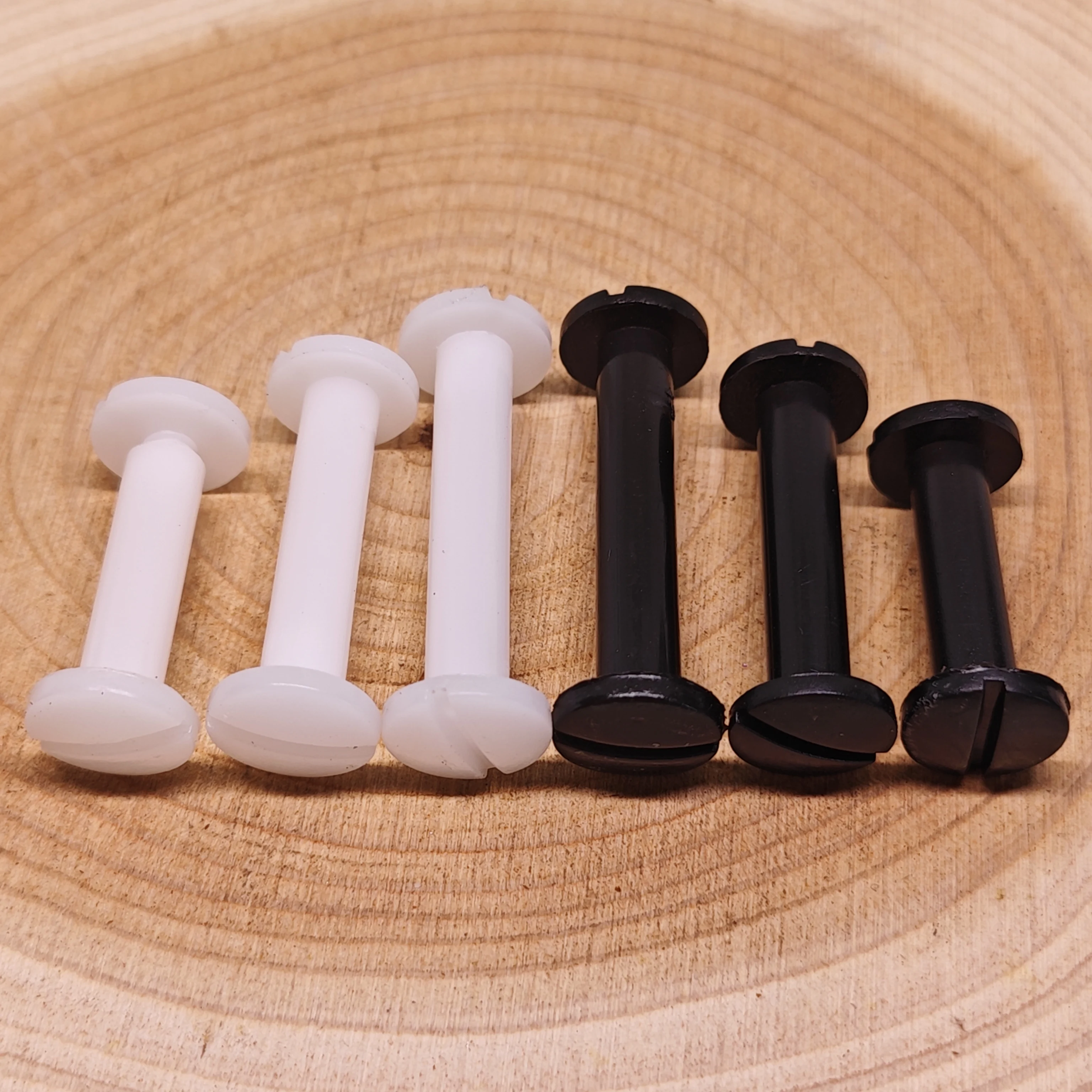 20pcs M5 X 6-30mm White/Black Nylon Sex Bolts Chicago Screw Book Binding Post Screws for Binding And Assembly