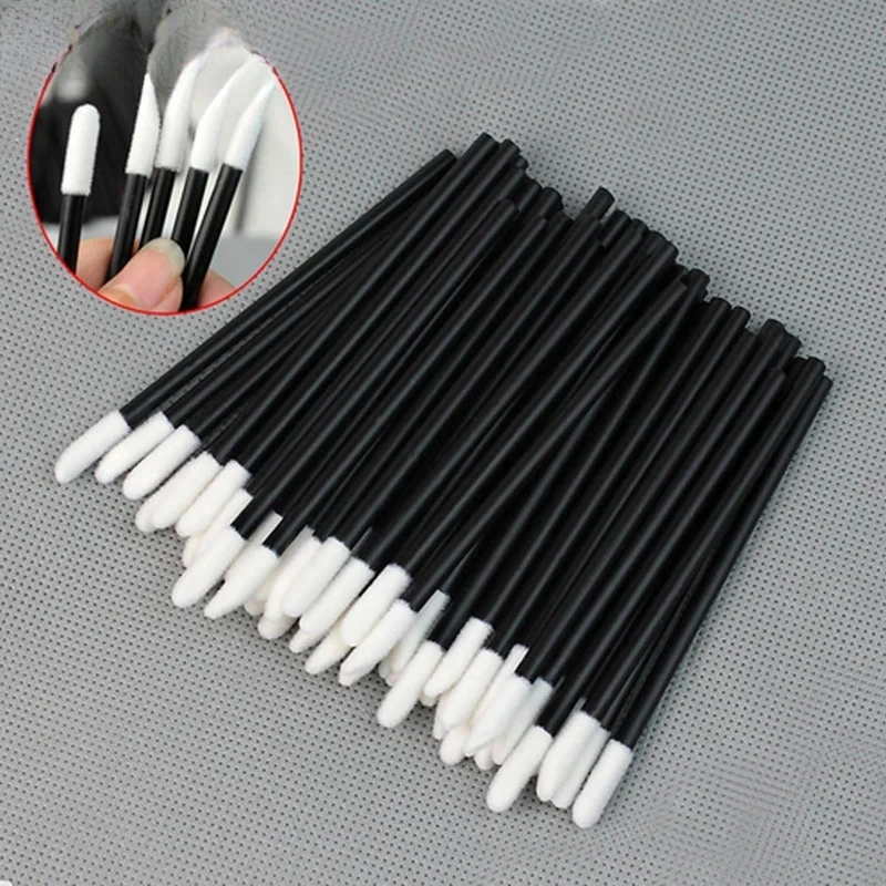 50/100 個使い捨てリップブラシ口紅テスターワンドアプリケーターメイクアップリップブラシメイクアップ美容ツール