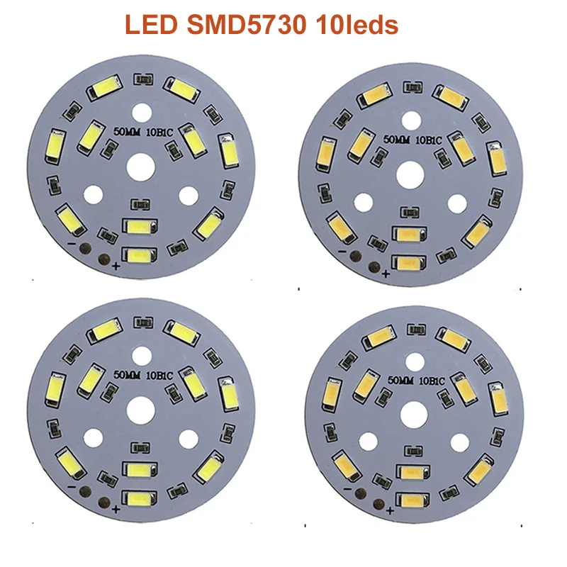 Luminosità LED SMD5730 5W DC3-5V colore lampada Bead Light Board lampadina trasformazione rotonda sorgente luminosa Dia 50MM luce calda bianca