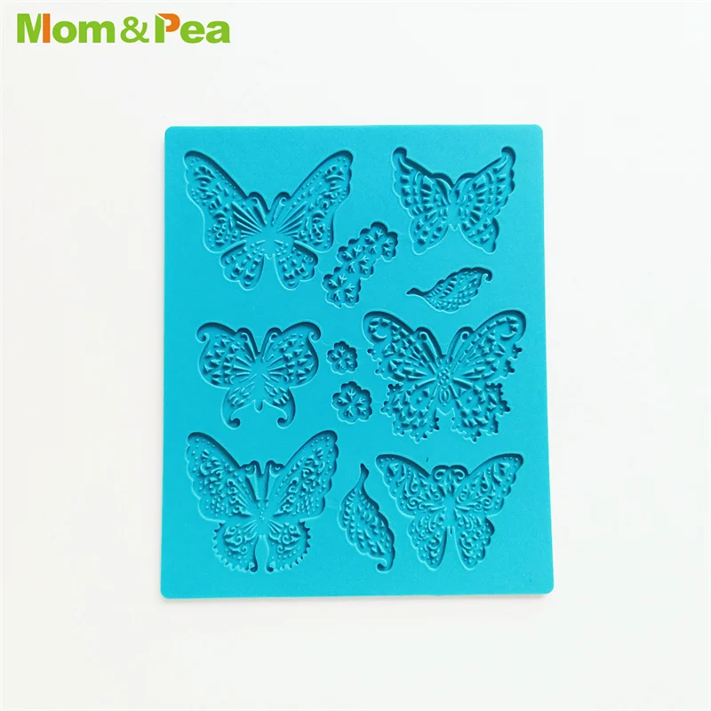 KCL604 Butterfly Lace Pad Silicone Mold Sugar Paste Fondant Cake Decoration 3D Mould