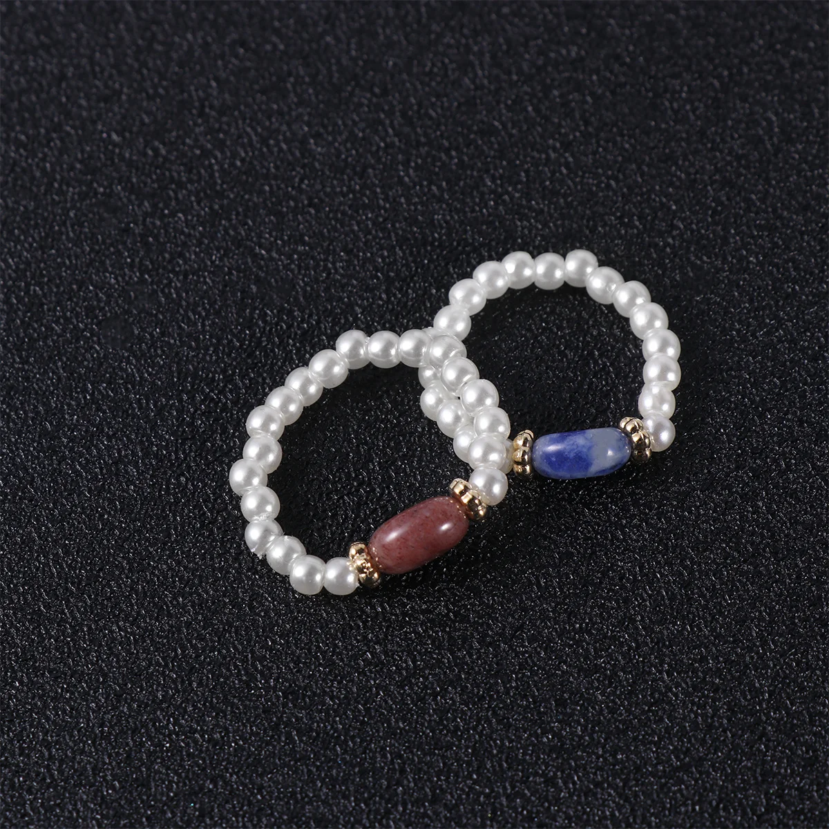 

3Pcs Natural Stone Ring Elegant Fresh Opening Design for Woman Lady Girl Chic Accessory for Any Occasion Women Fashion Ring