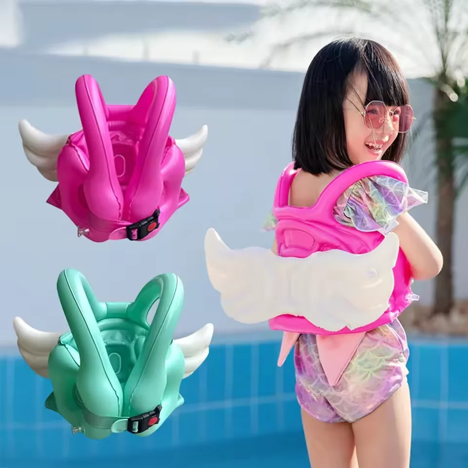 Angel Wing Buoyancy Vest 3-8 Age Kids Inflatable PVC Float Summer Pool Learn to Swim Boating Drift Safety Buoyancy Life Jacket
